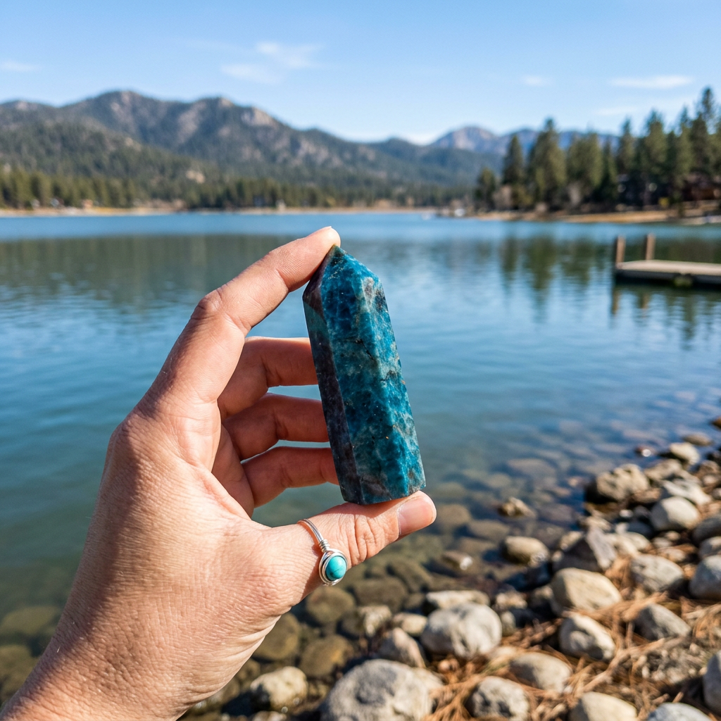 Blue Apatite Crystal Tower