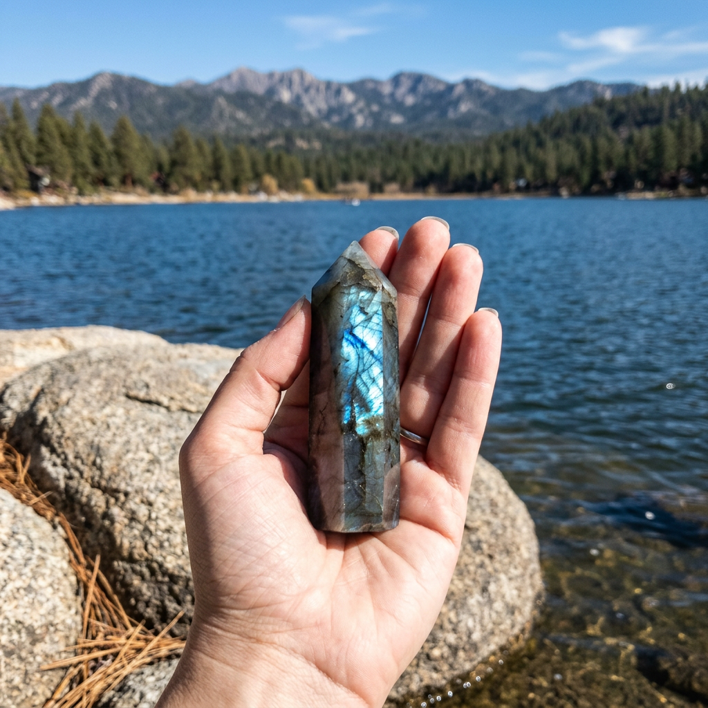Labradorite Crystal Point Tower Natural Healing Stone