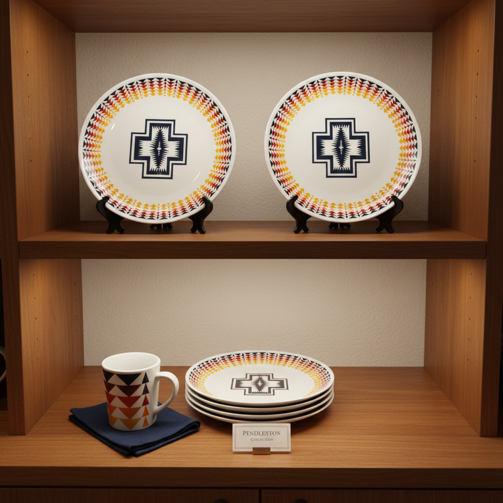 Pendleton Tribal Aztec Print 4 Piece Salad Plate Collection