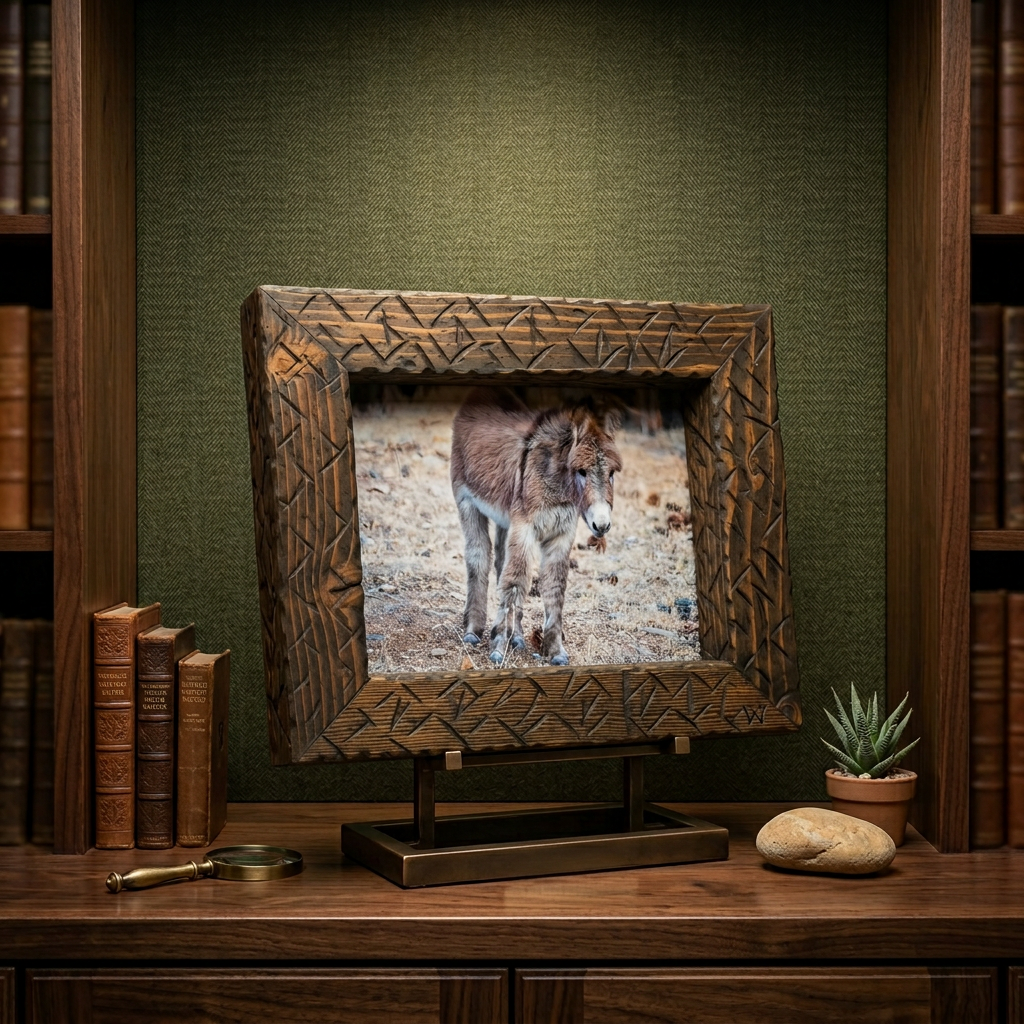 Original Framed Photo of a Burro in Big Bear California