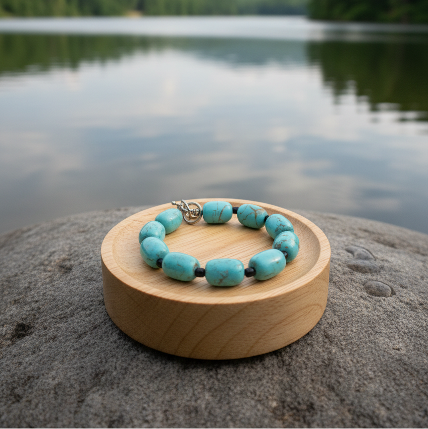 Faux Turquoise Beaded Bracelet