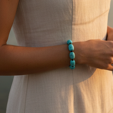 Faux Turquoise Beaded Bracelet