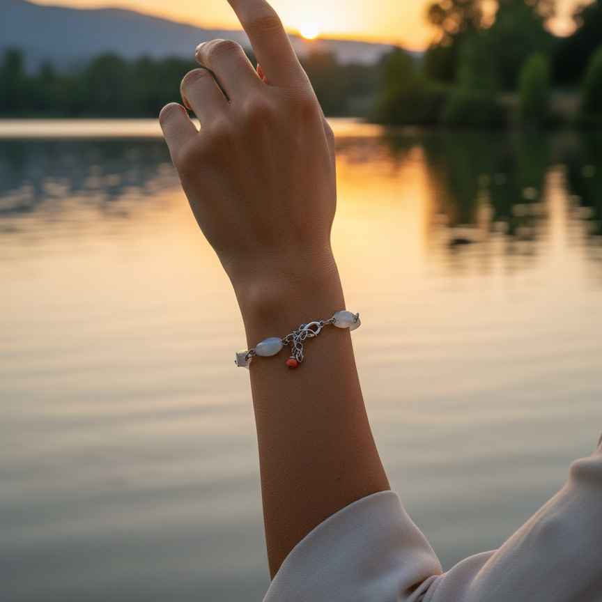 White Crystal Quartz Chain Bracelet