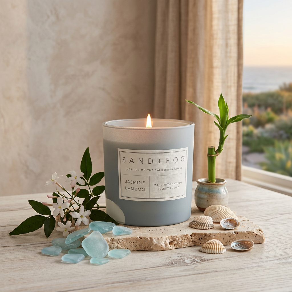 Sand + Fog Jasmine Bamboo Essential Oils Candle
