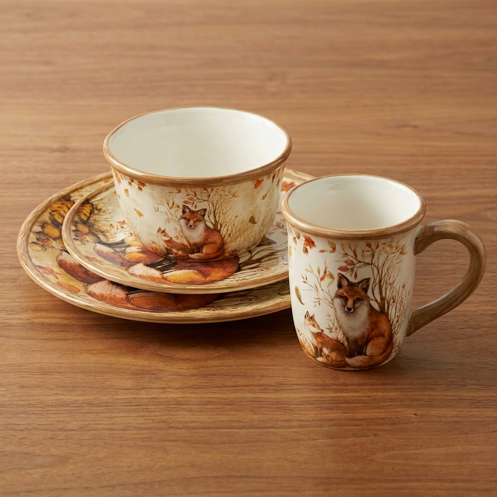 Certified International Pine Forest Animal 16 Piece Dinnerware Set, Service for 4