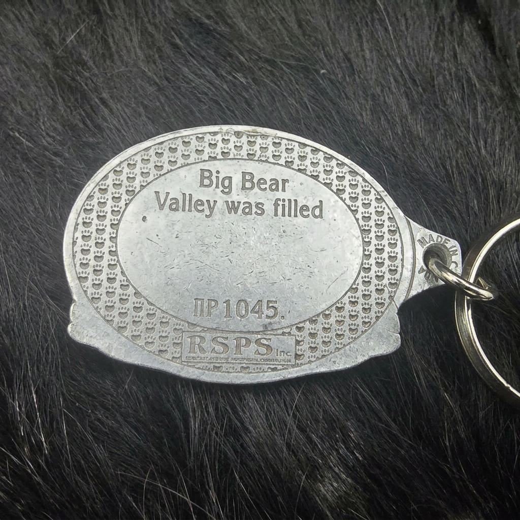 Big Bear Lake California Bear Pewter Molded Keychain