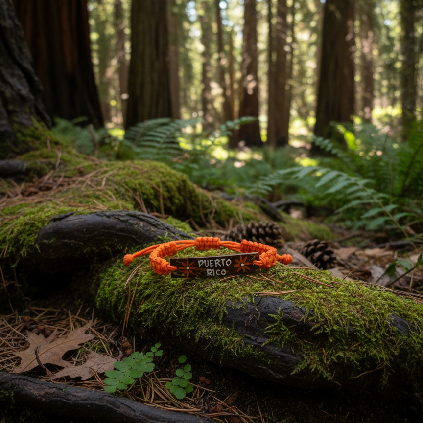 Puerto Rico Handmade Adjustable Orange Bracelet