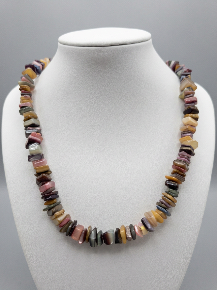 Mixed Natural Stone Chip Choker Necklace