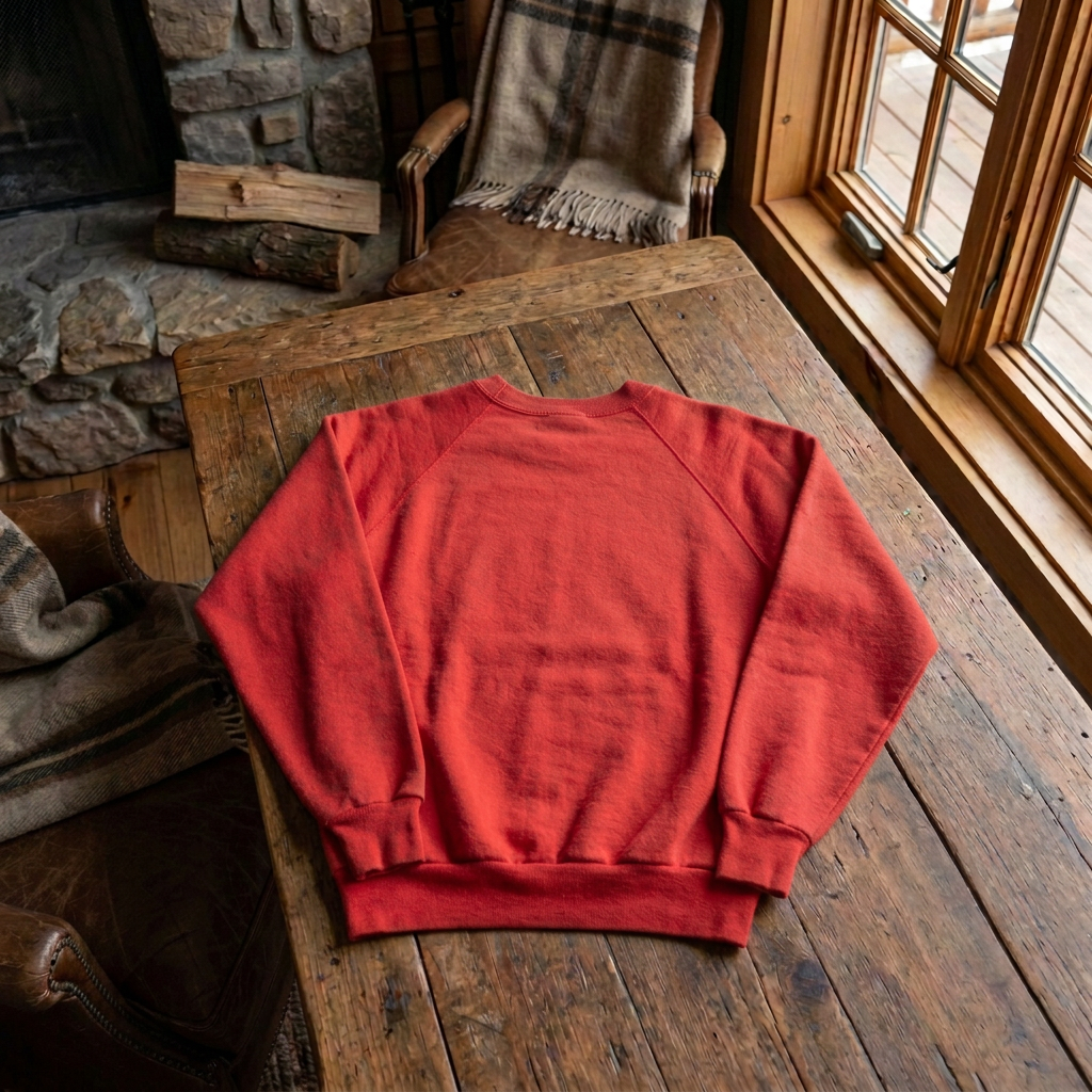 Vintage Fruit of the Loom Red Ranchin’ Rodeo Cowboy Graphic Crewneck Sweatshirt