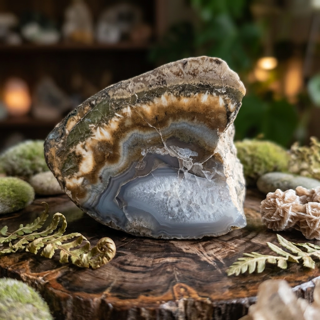 Amazing Banded Agate Geode Stone