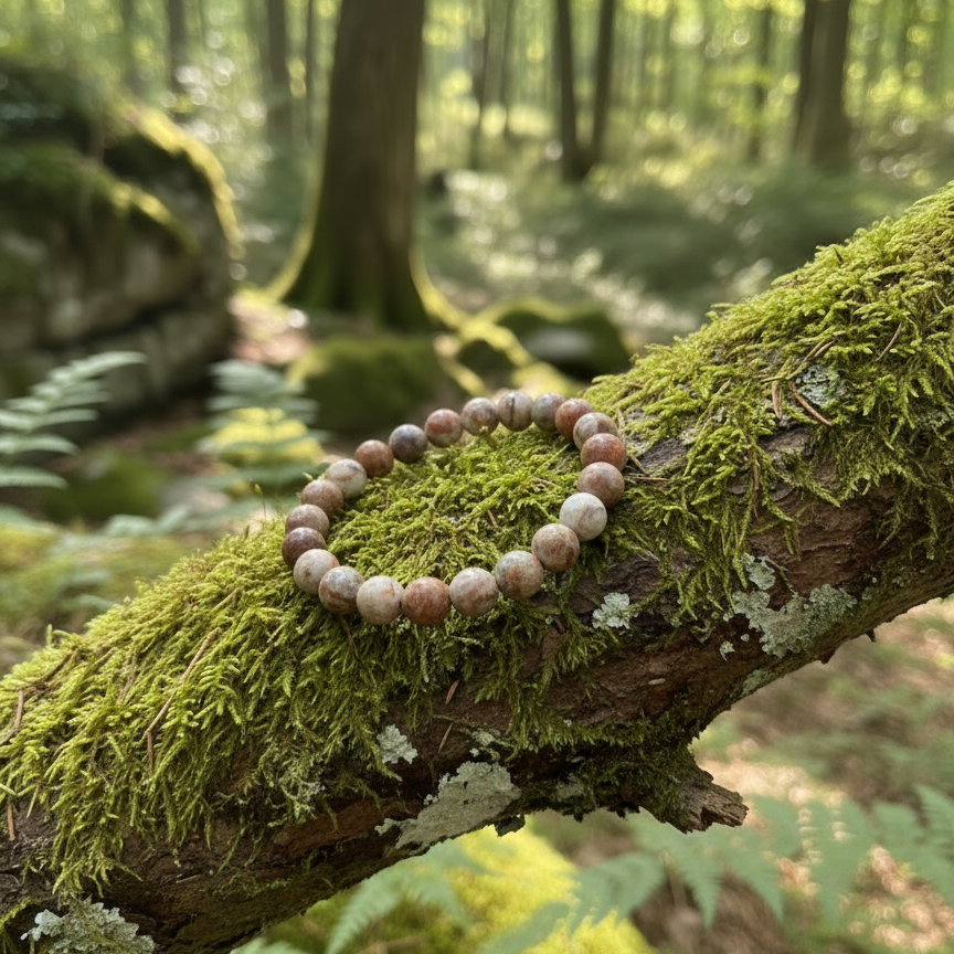 Picture Jasper Beaded Stretch Bracelet