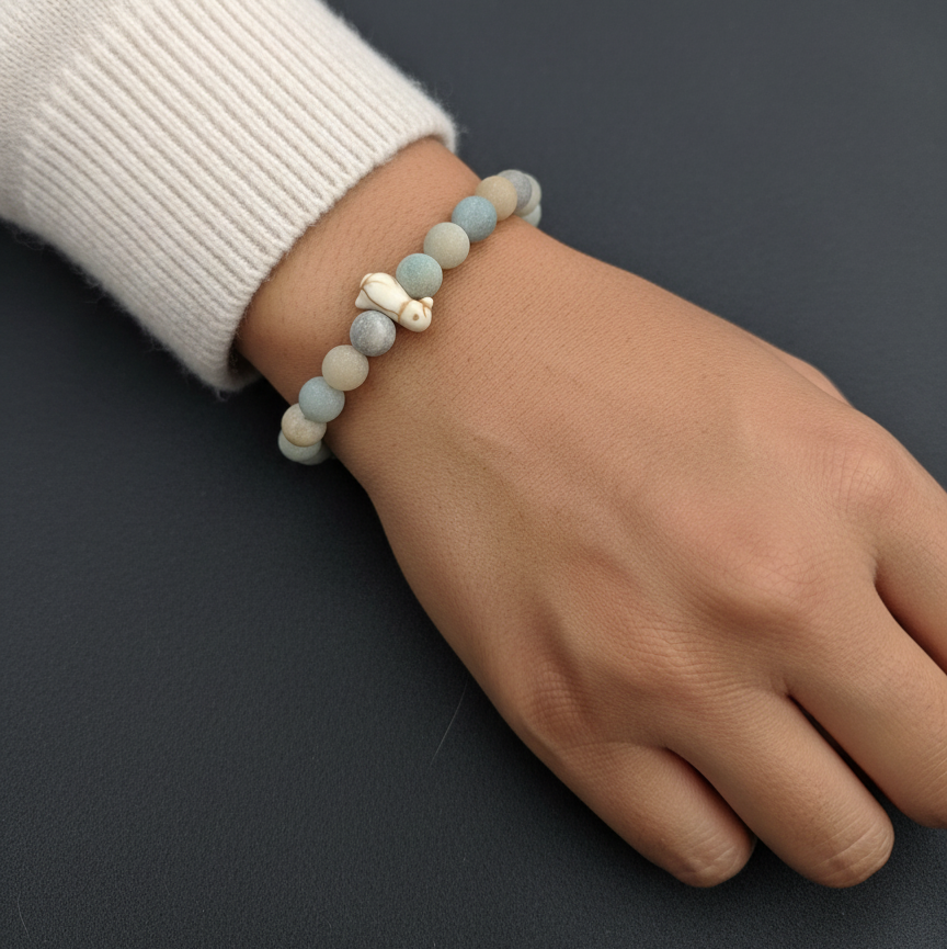 Fahlo Passage Sky Stone Bracelet With Penguin Carved Stone