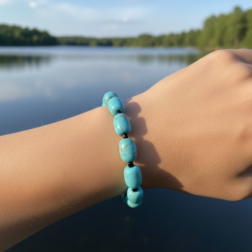 Faux Turquoise Beaded Bracelet