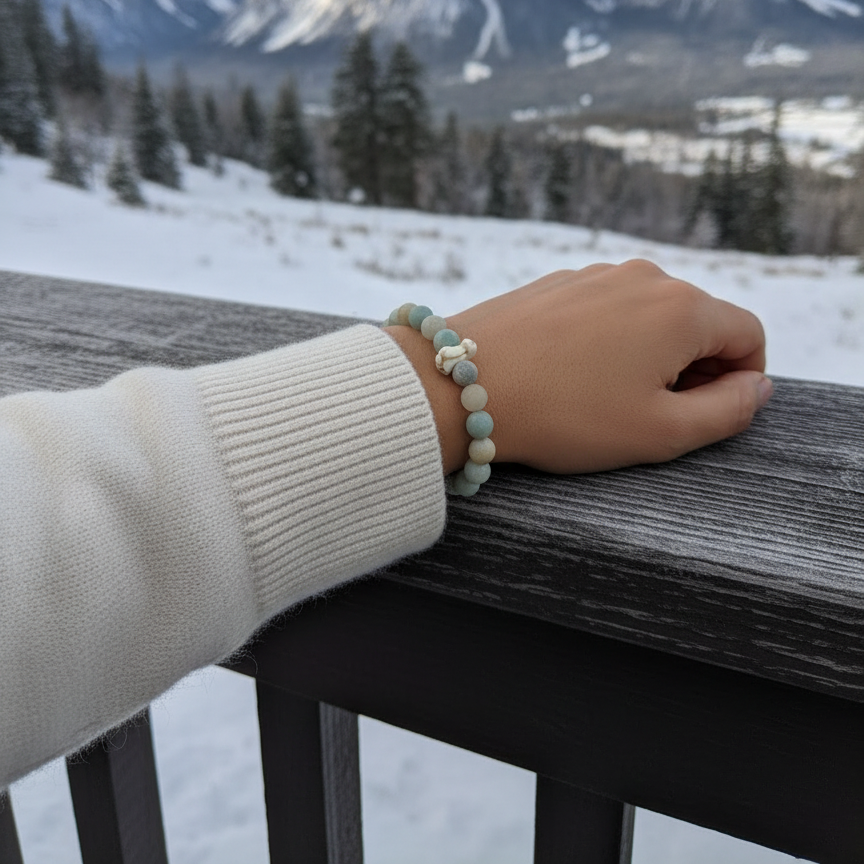 Fahlo Passage Sky Stone Bracelet With Penguin Carved Stone