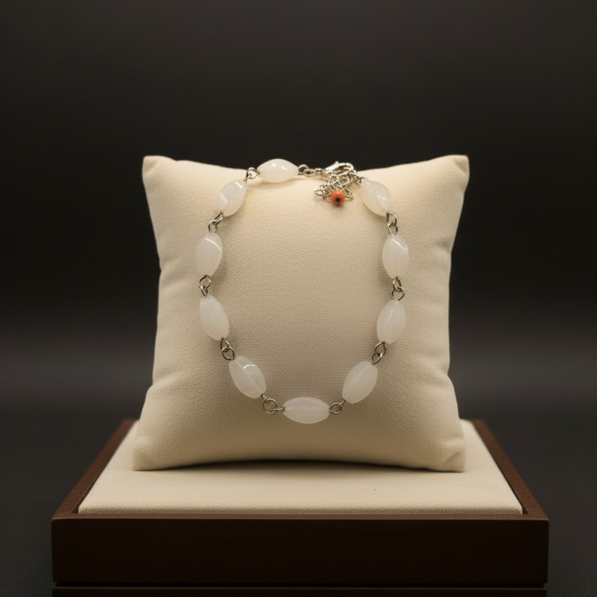 White Crystal Quartz Chain Bracelet