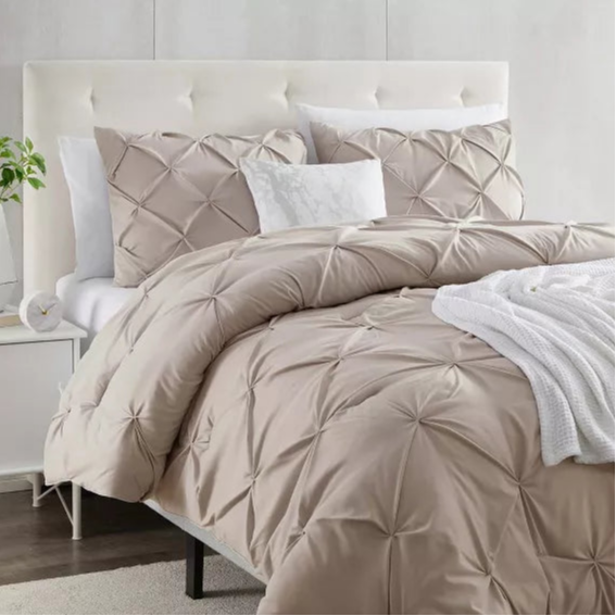 Great Bay Home Taupe Colored King Duvet Cover Set with 2 Shams 102" x 90"