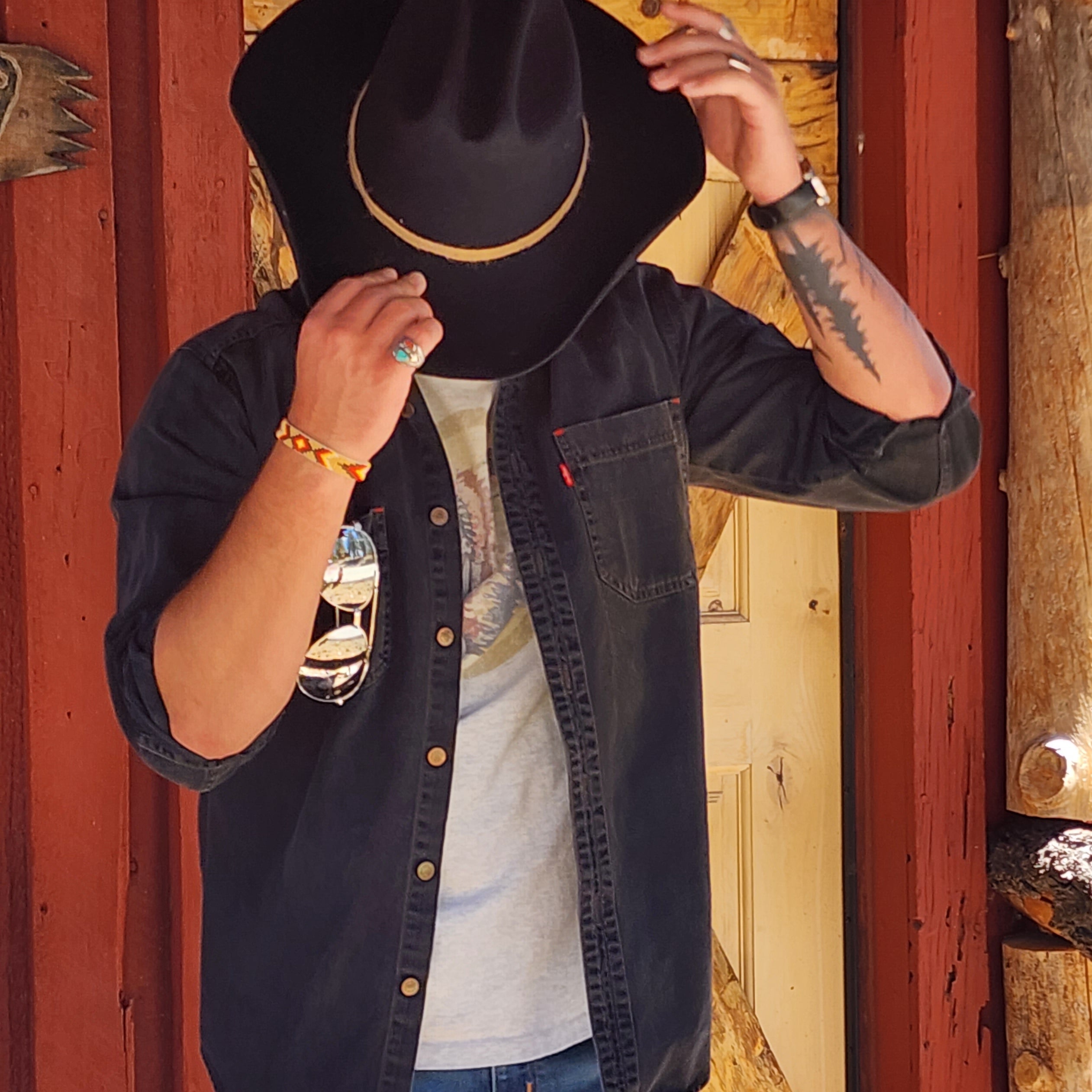 Bailey Stampede Cowboy Hat – 100% Wool Felt – Black – Size 7 1/8 – Made in USA