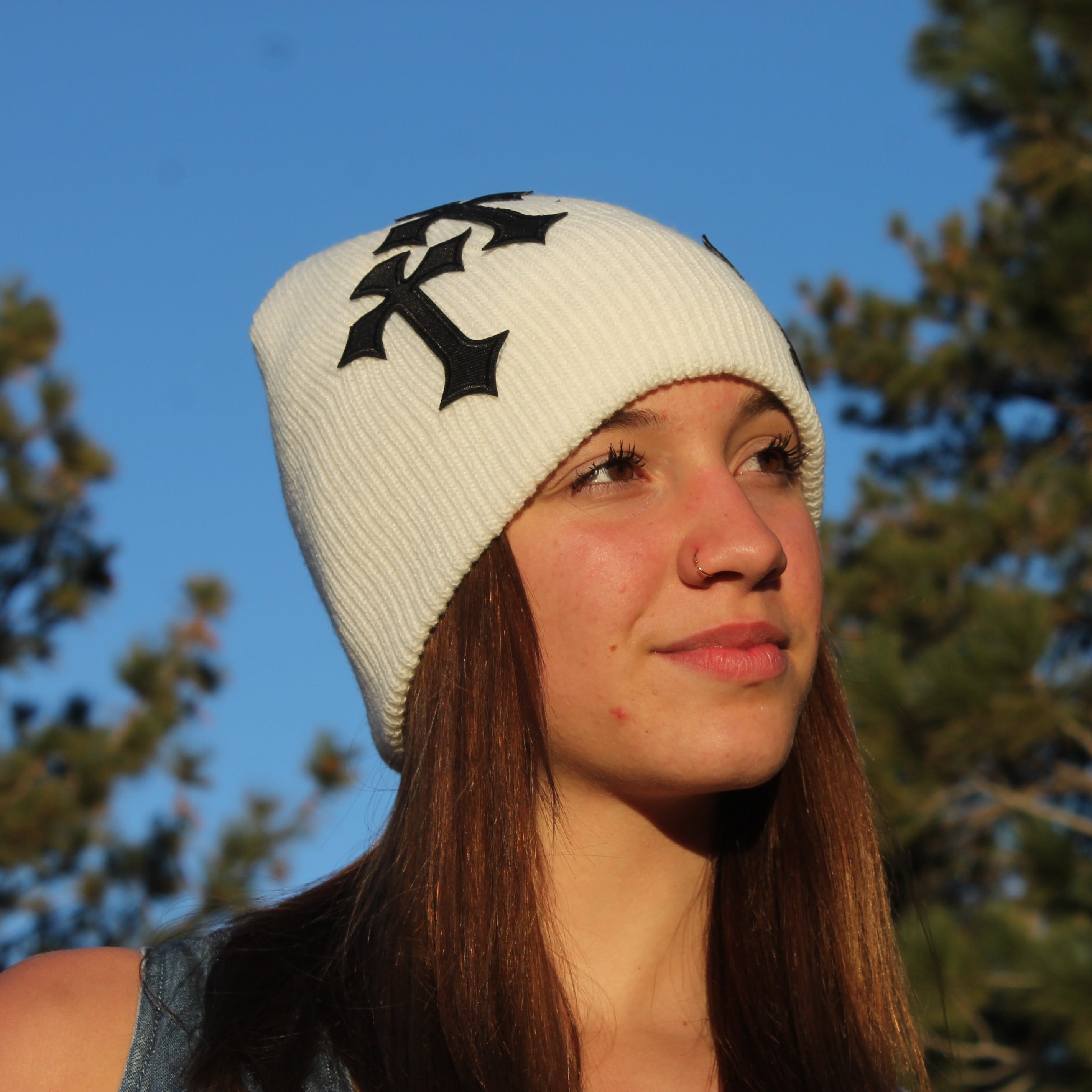 Classic Beanie with Cross Design