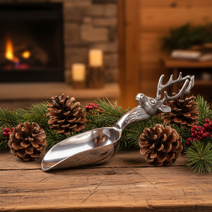 Cast Metal Collection Deer Antler Ice Scooper