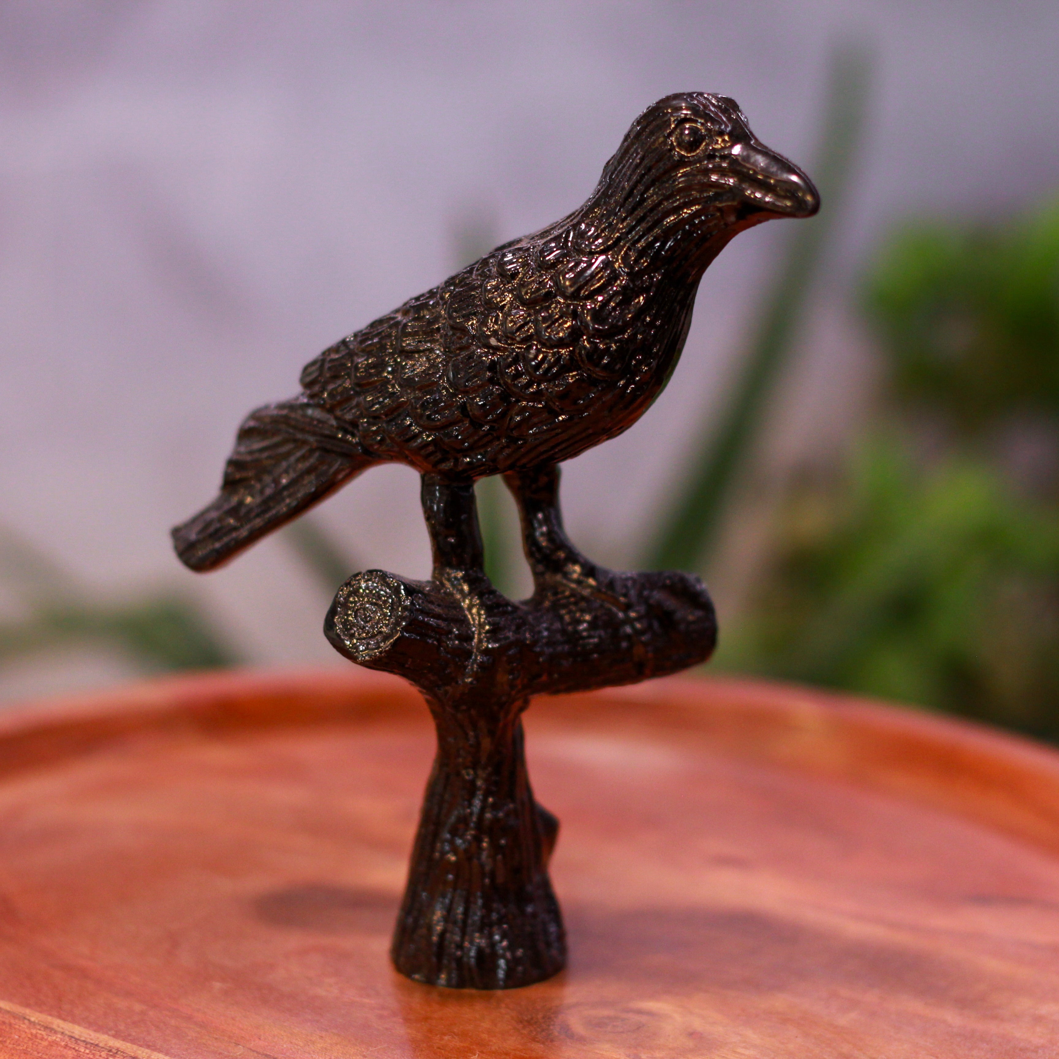 Broomstick BLVD Brand 2 Tier Metal Bird Topper and Wood Tray Stand