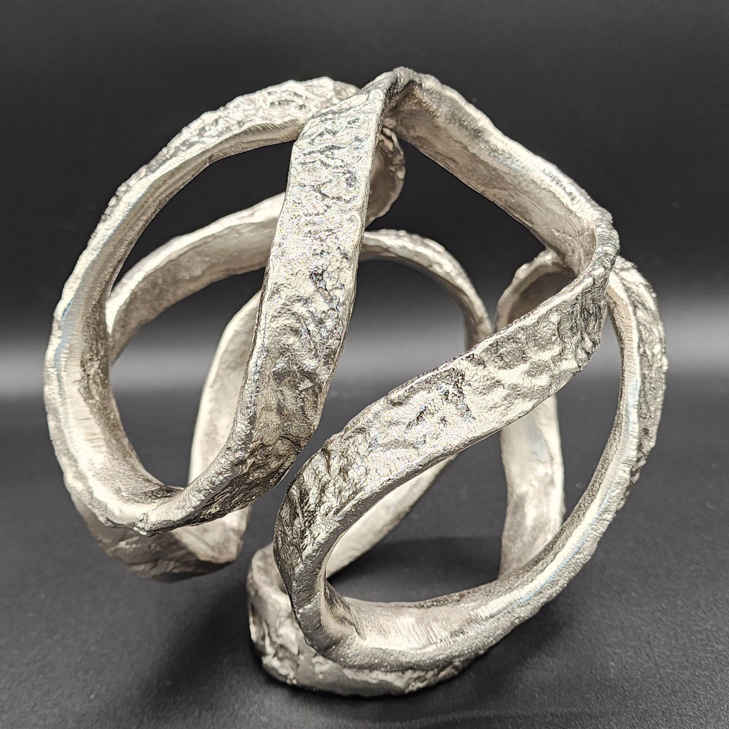 Silver Decorative Sphere Sculpture