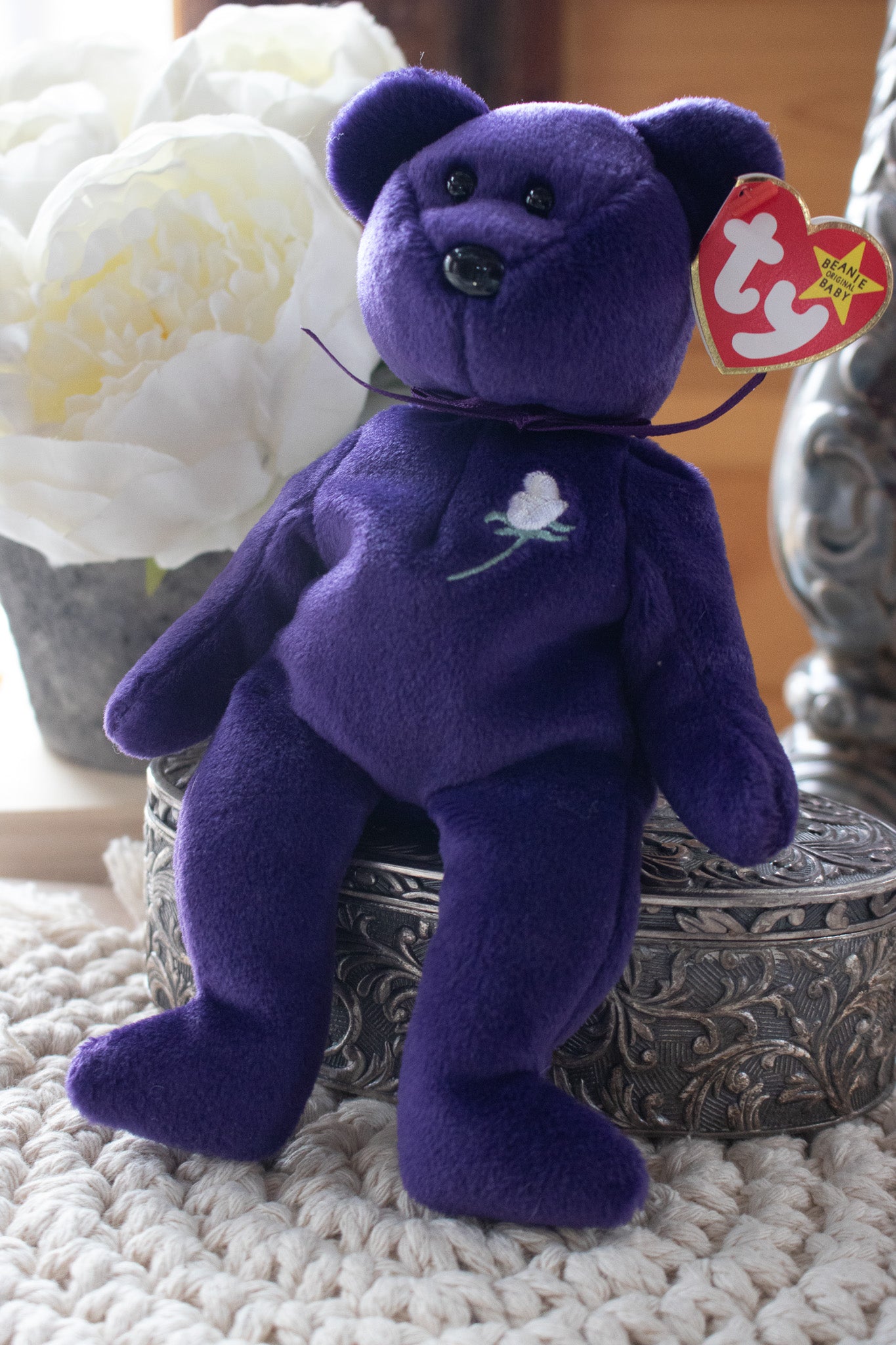 Ty Beanie Babies "Princess Purple Teddy"