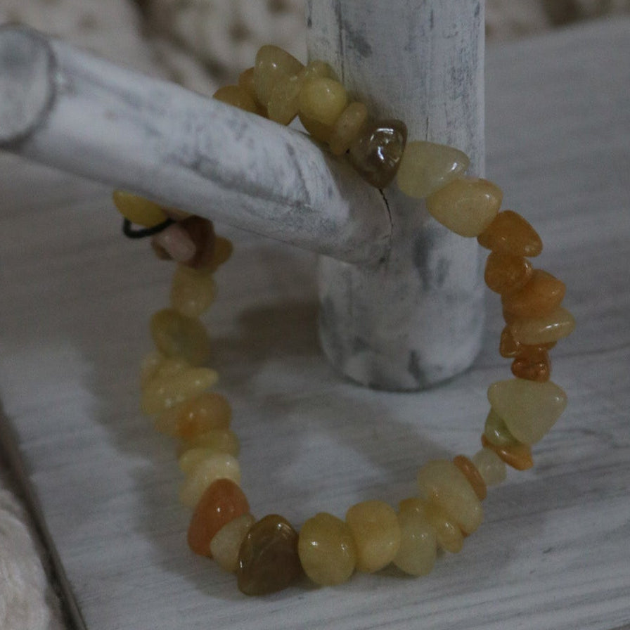 Topaz Stone Beaded Stretchy Bracelet