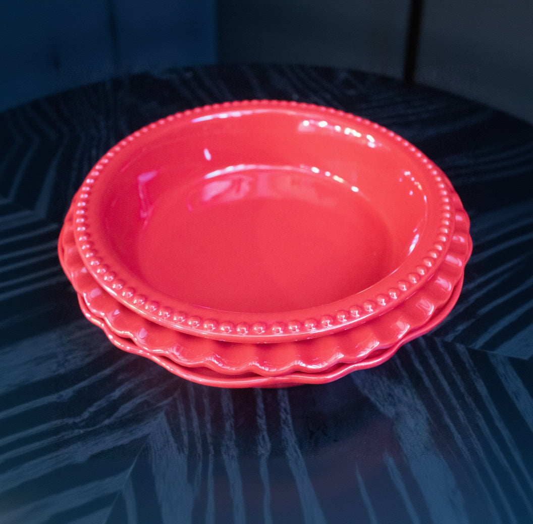 Williams Sonoma Ceramic Pie Dishes 3 Piece Set