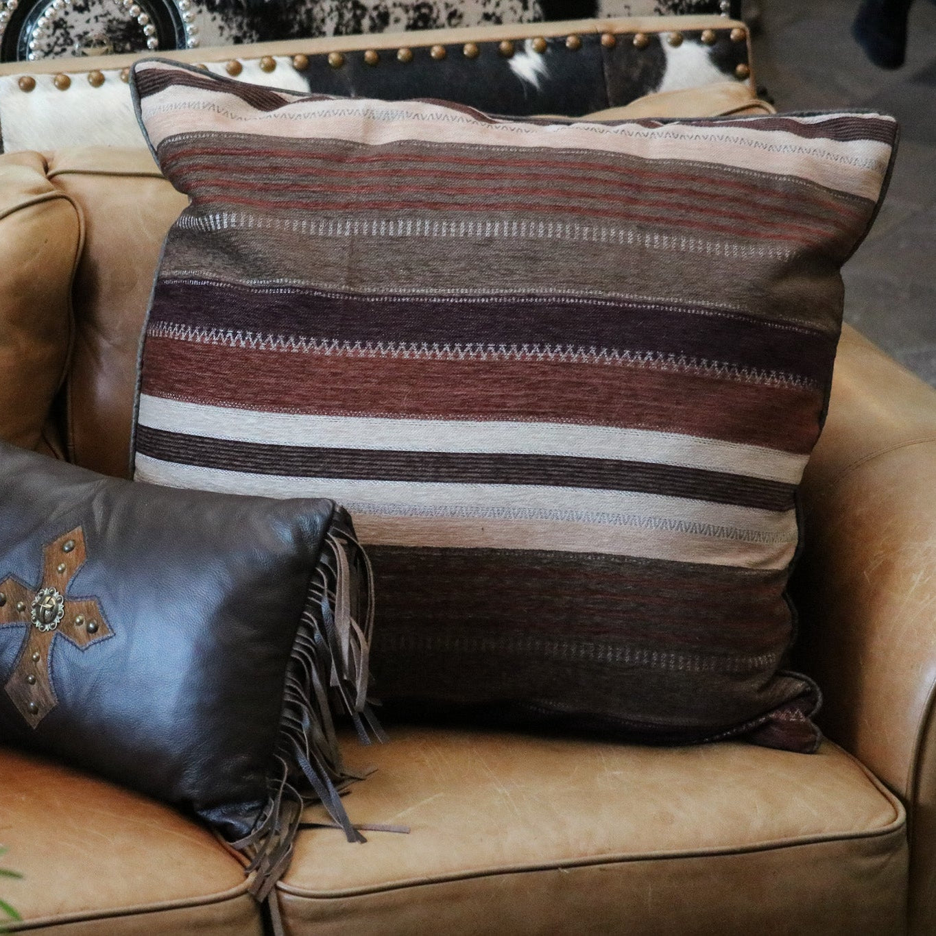 Carstens Inc. Mojave Sunset & Old West Stripe Euro Pillow Sham