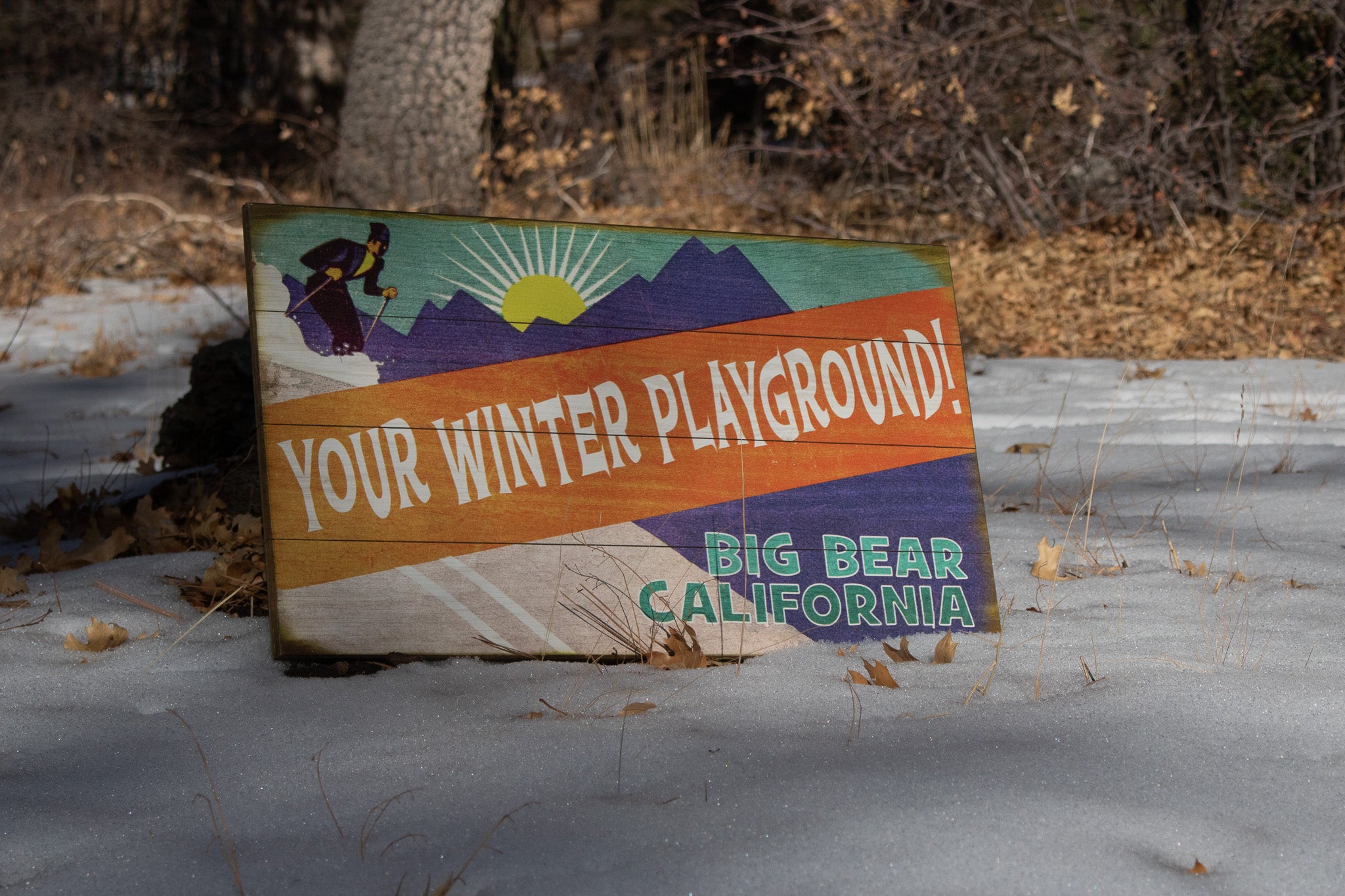 "Your Winter Playground" Big Bear California Wooden Sign