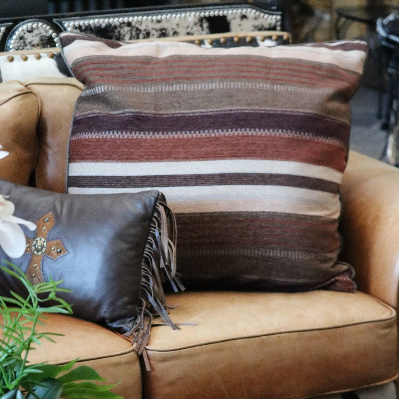 Carstens Inc. Mojave Sunset & Old West Stripe Euro Pillow Sham