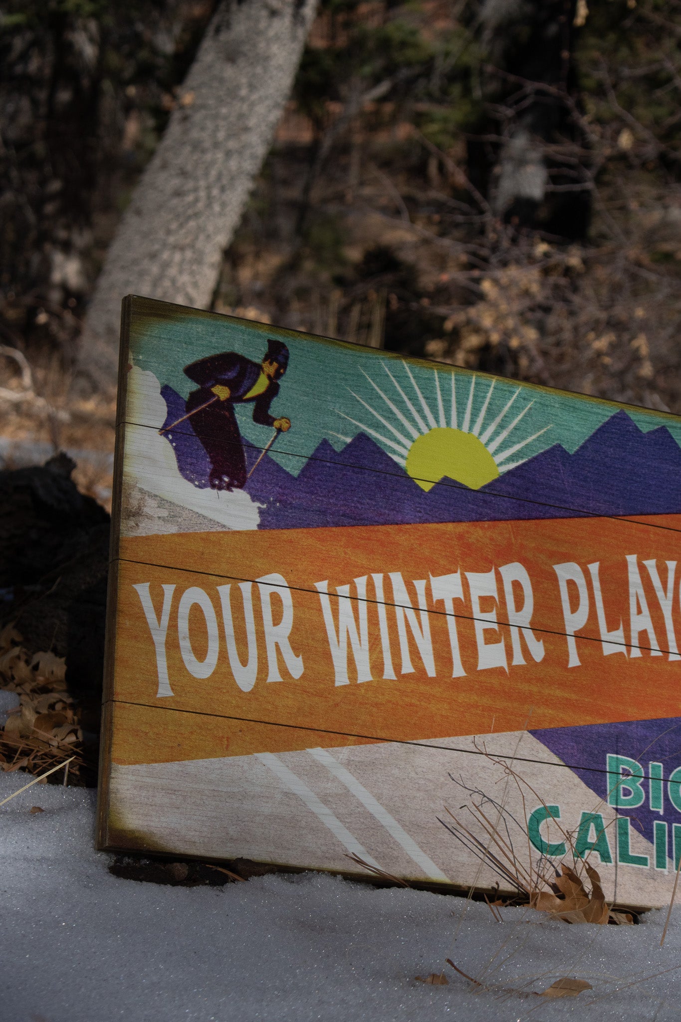 "Your Winter Playground" Big Bear California Wooden Sign