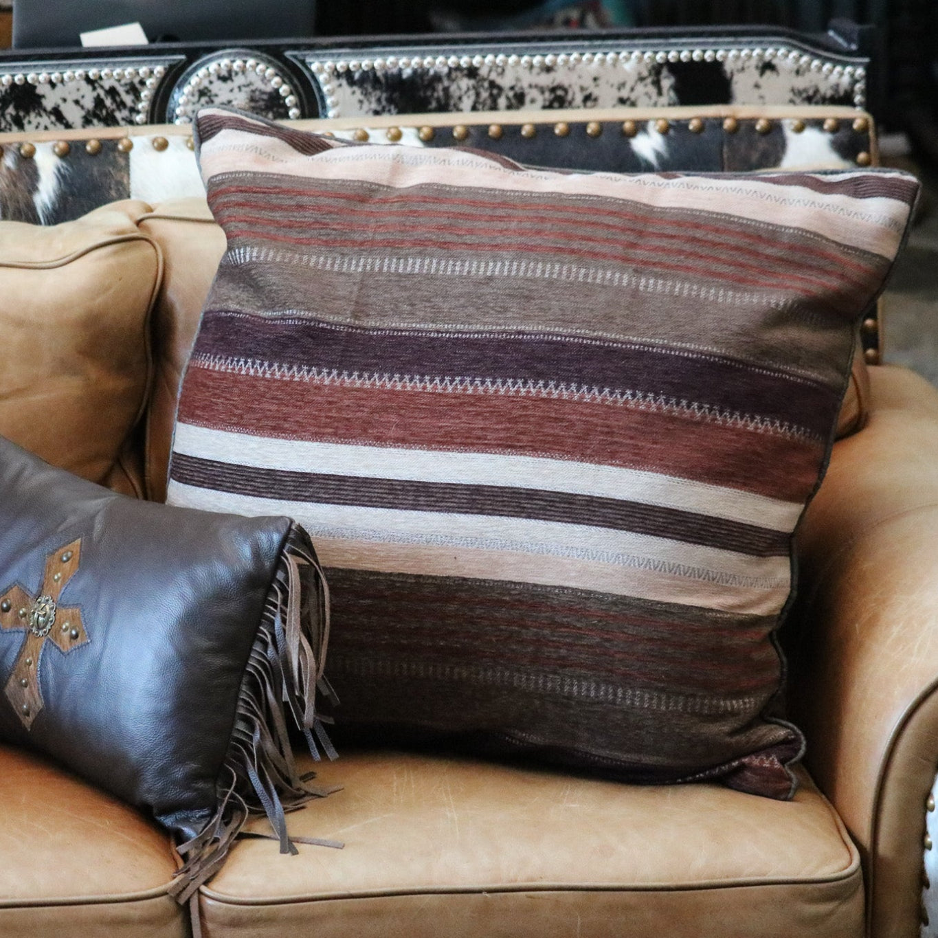 Carstens Inc. Mojave Sunset & Old West Stripe Euro Pillow Sham