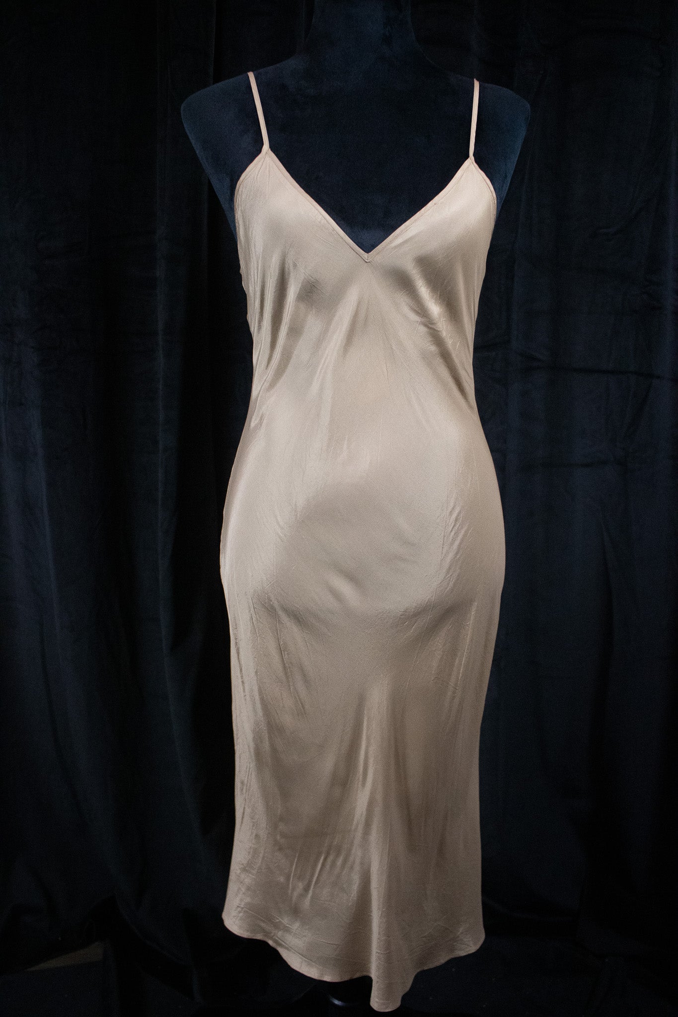 Tan Colored Under-Slip Dress with Spaghetti Straps Size 6