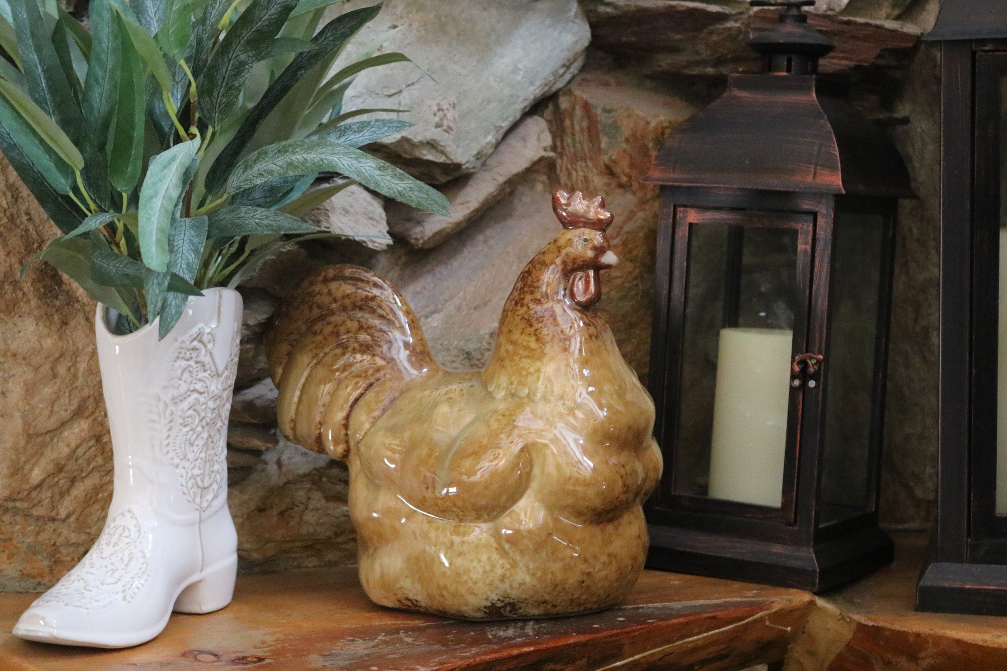 Classic Ceramic Rooster Figurine