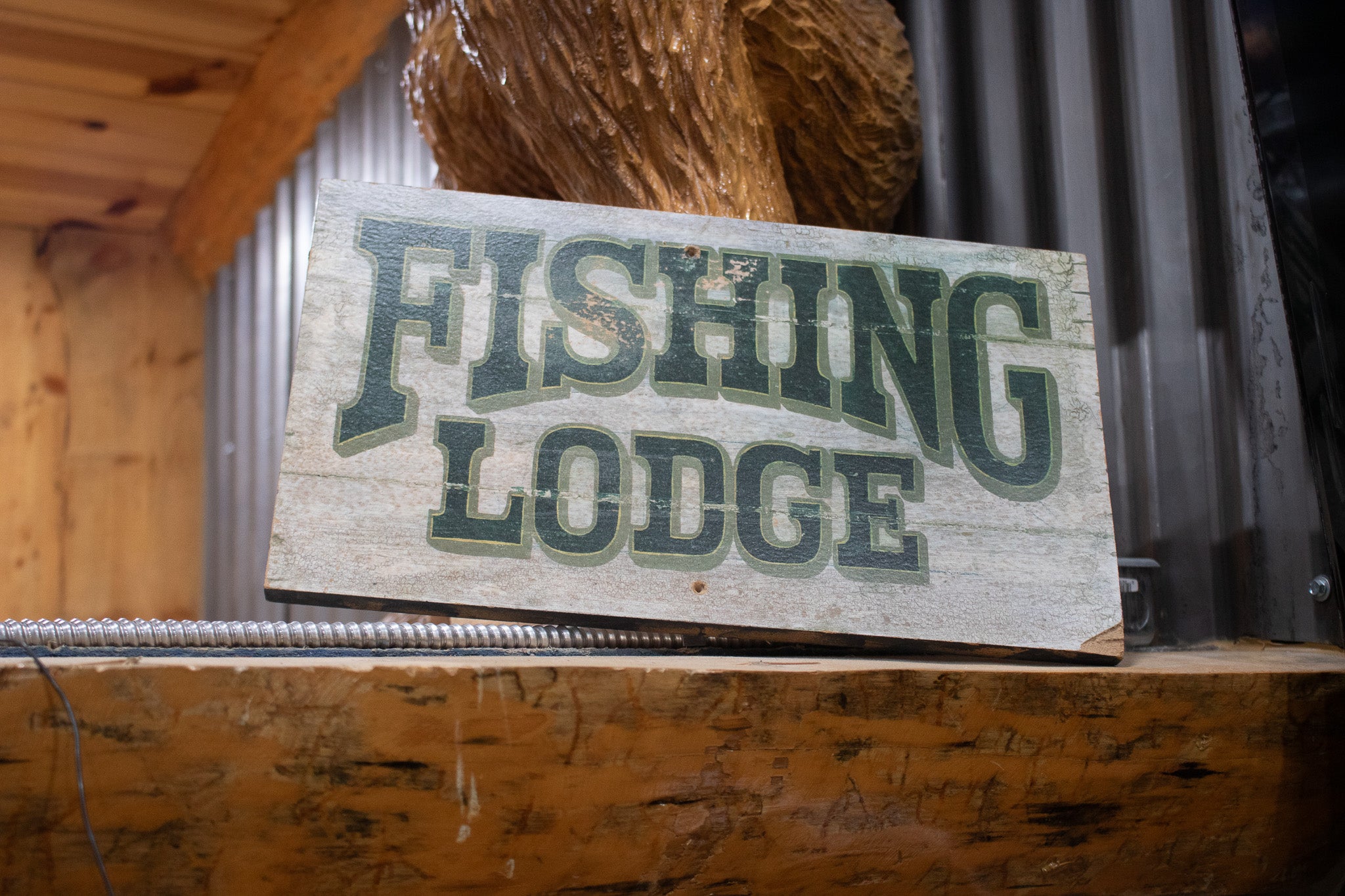 Fishing Lodge Wooden Painted Sign
