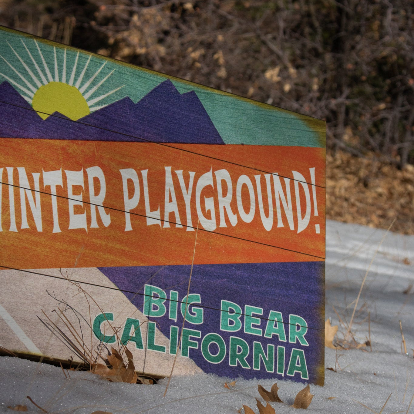 "Your Winter Playground" Big Bear California Wooden Sign