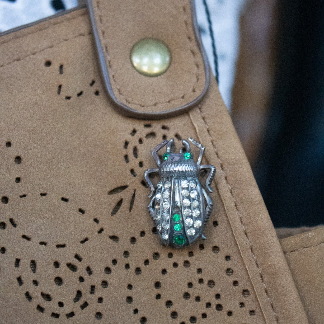 Detailed Antique Beetle Bug Brooch