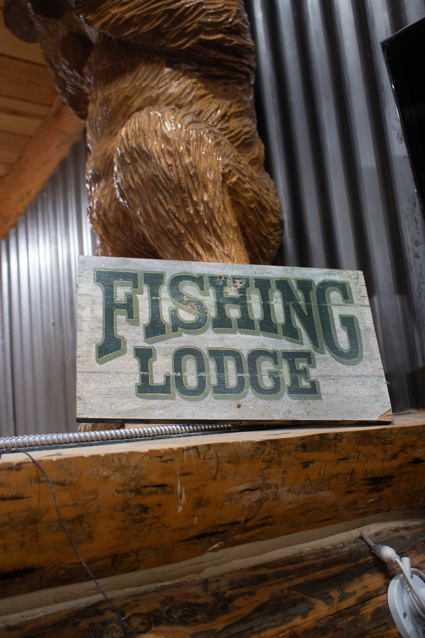 Fishing Lodge Wooden Painted Sign