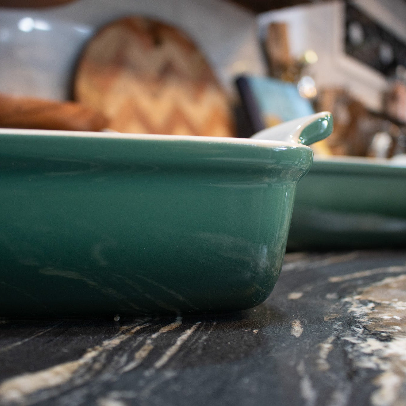 Le Creuset Set of Rectangular Dishes Ombre Green