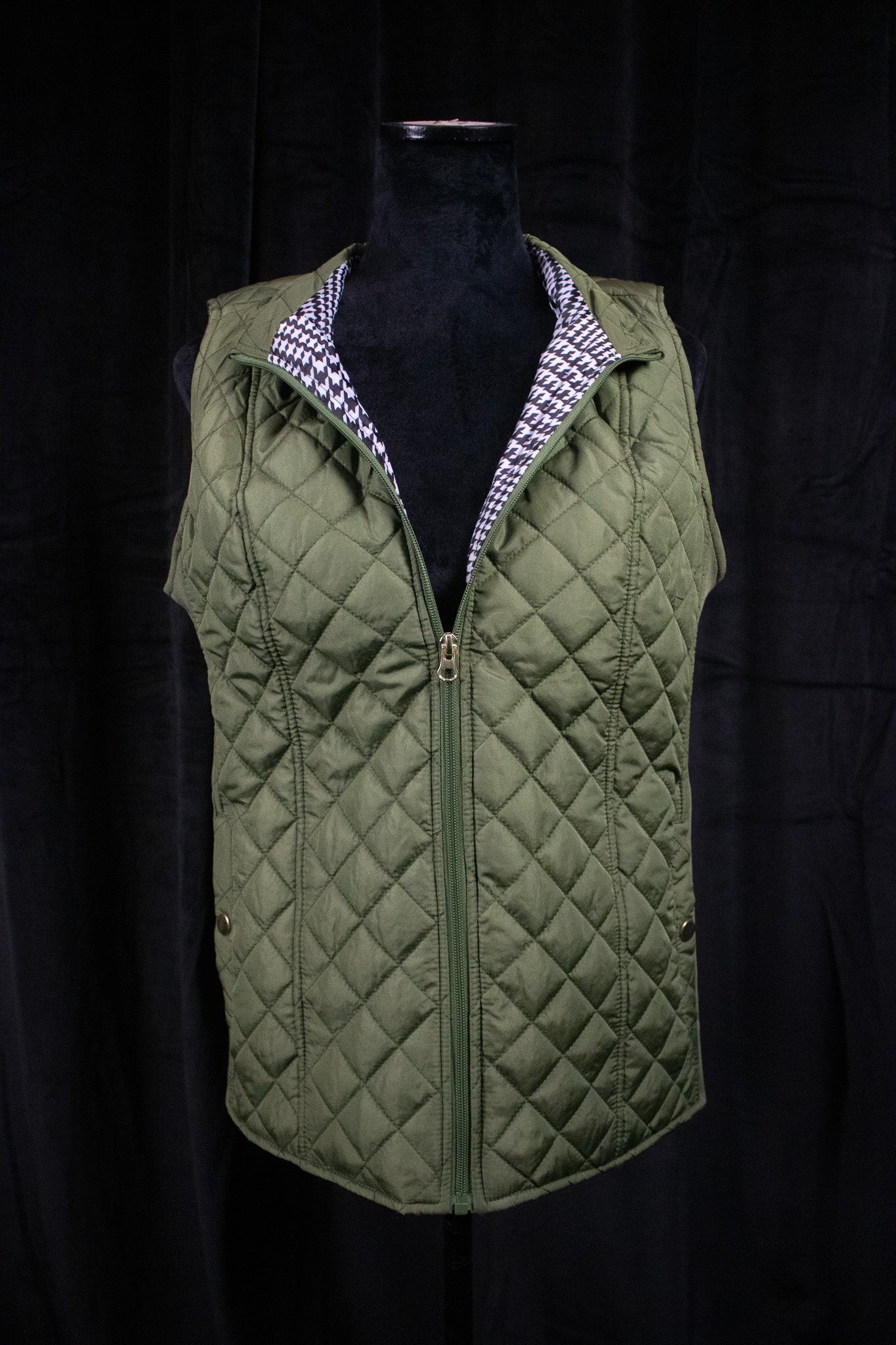 kim rogers olive quilted zip vest lightweight womens vest
