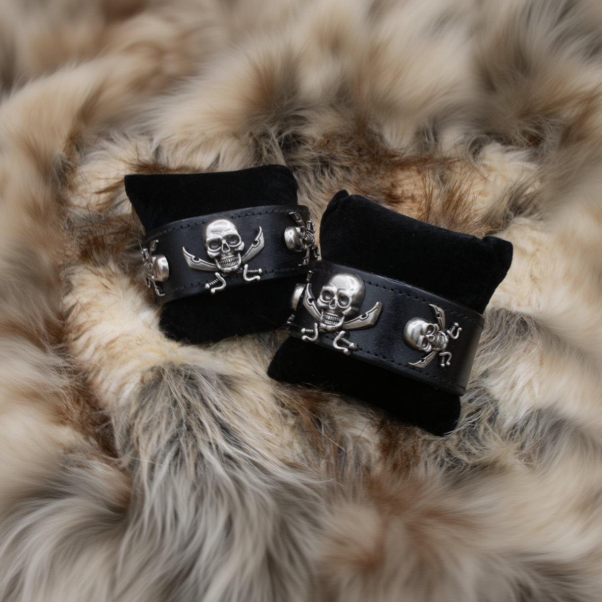 Pirate Leather Skull Bracelet