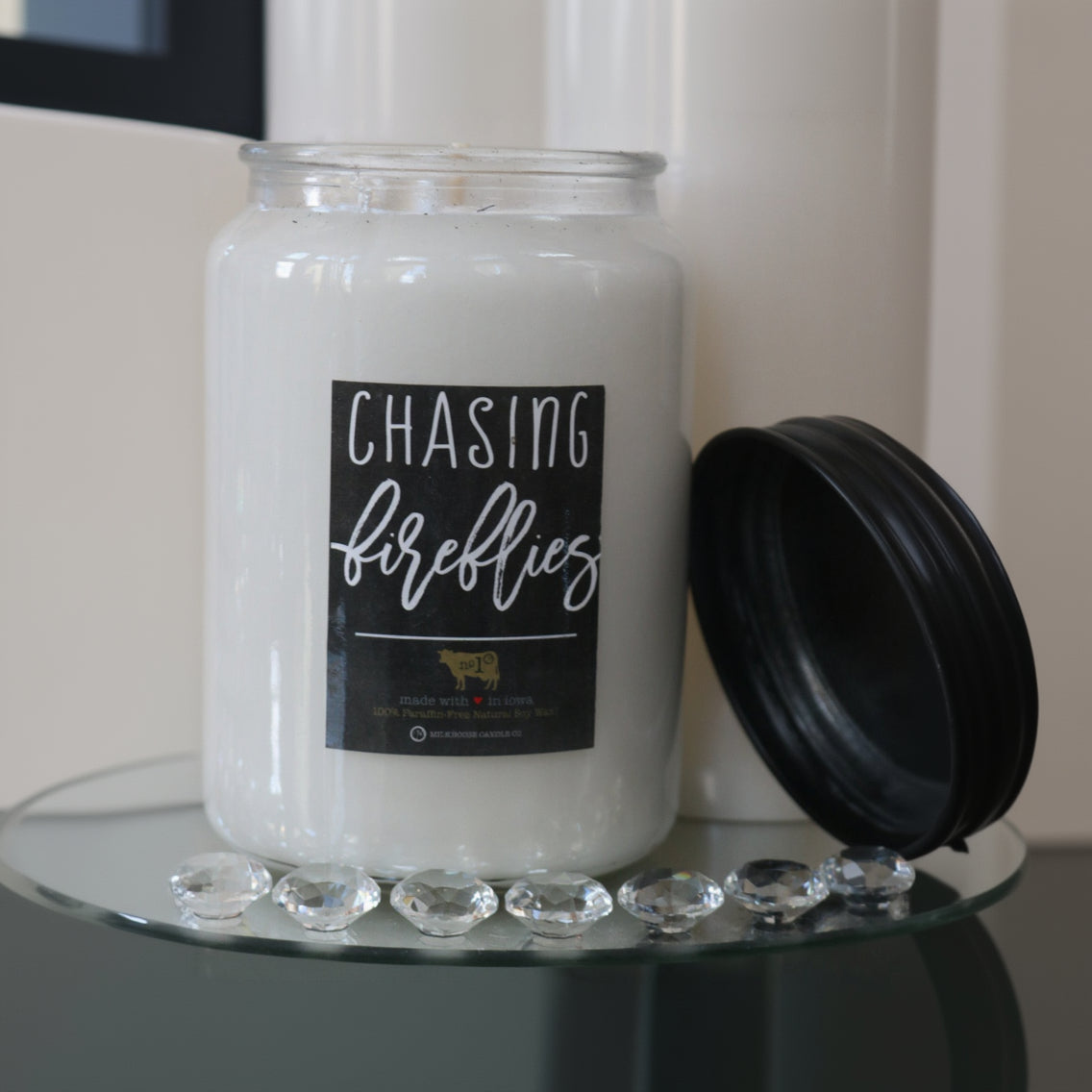 Milkhouse Candle Co Chasing Fireflies Soy Candle Large Glass Jar 4” x 6” New