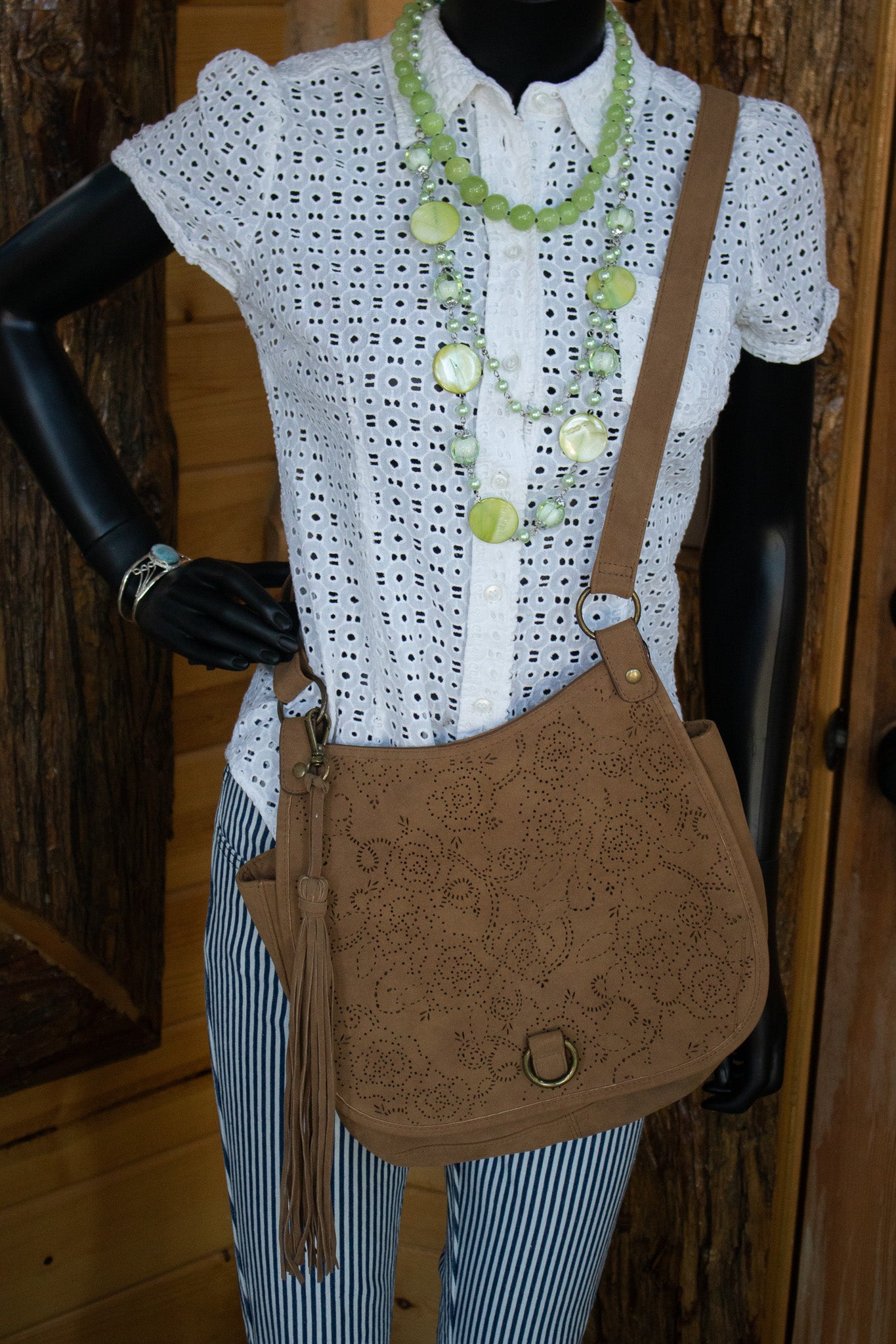 T-Shirt And Jeans Faux-Leather Purse with Side-strap