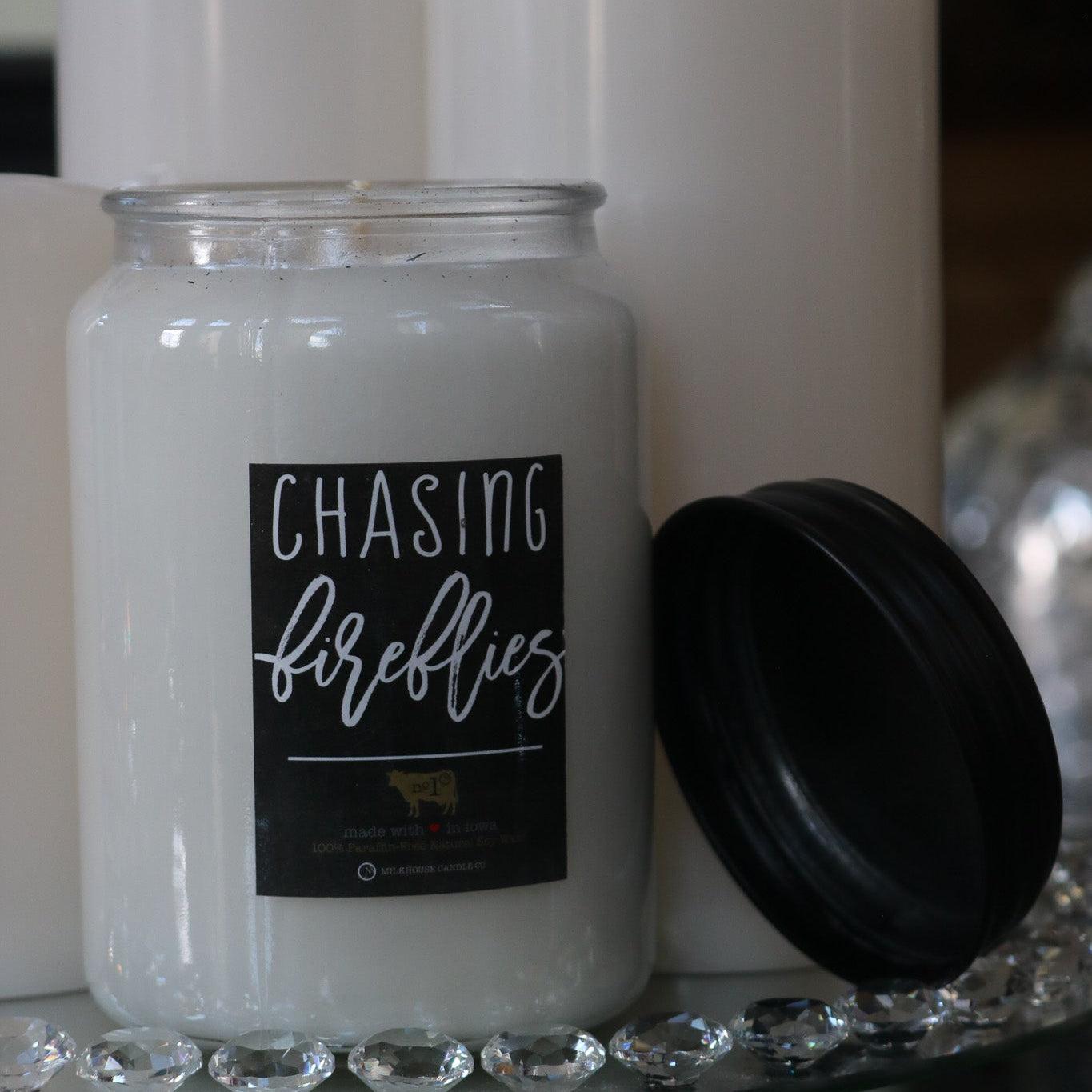 Milkhouse Candle Co Chasing Fireflies Soy Candle Large Glass Jar 4” x 6” New