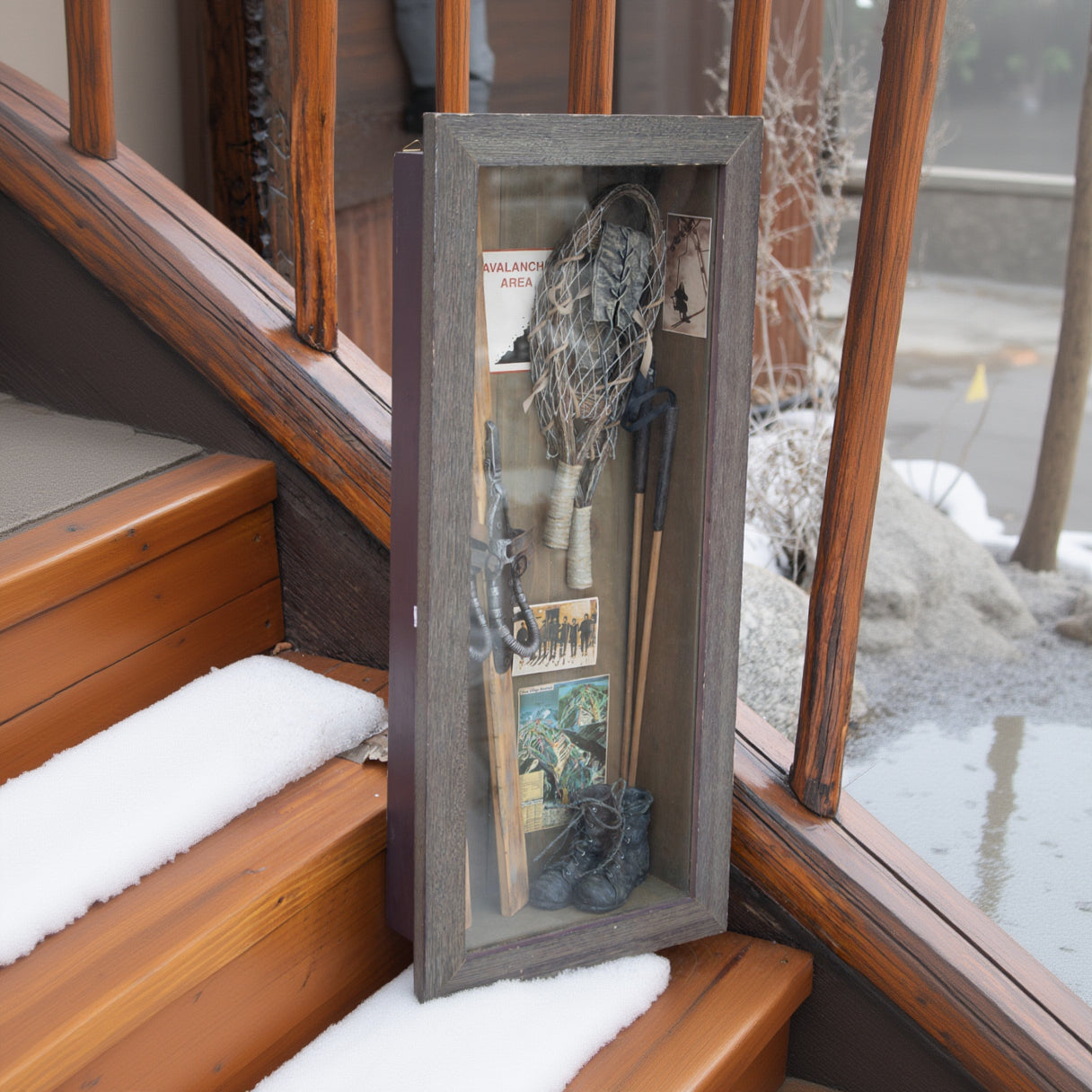 Curio Collection Skiing Model Windowpane with Certificate of Authenticity