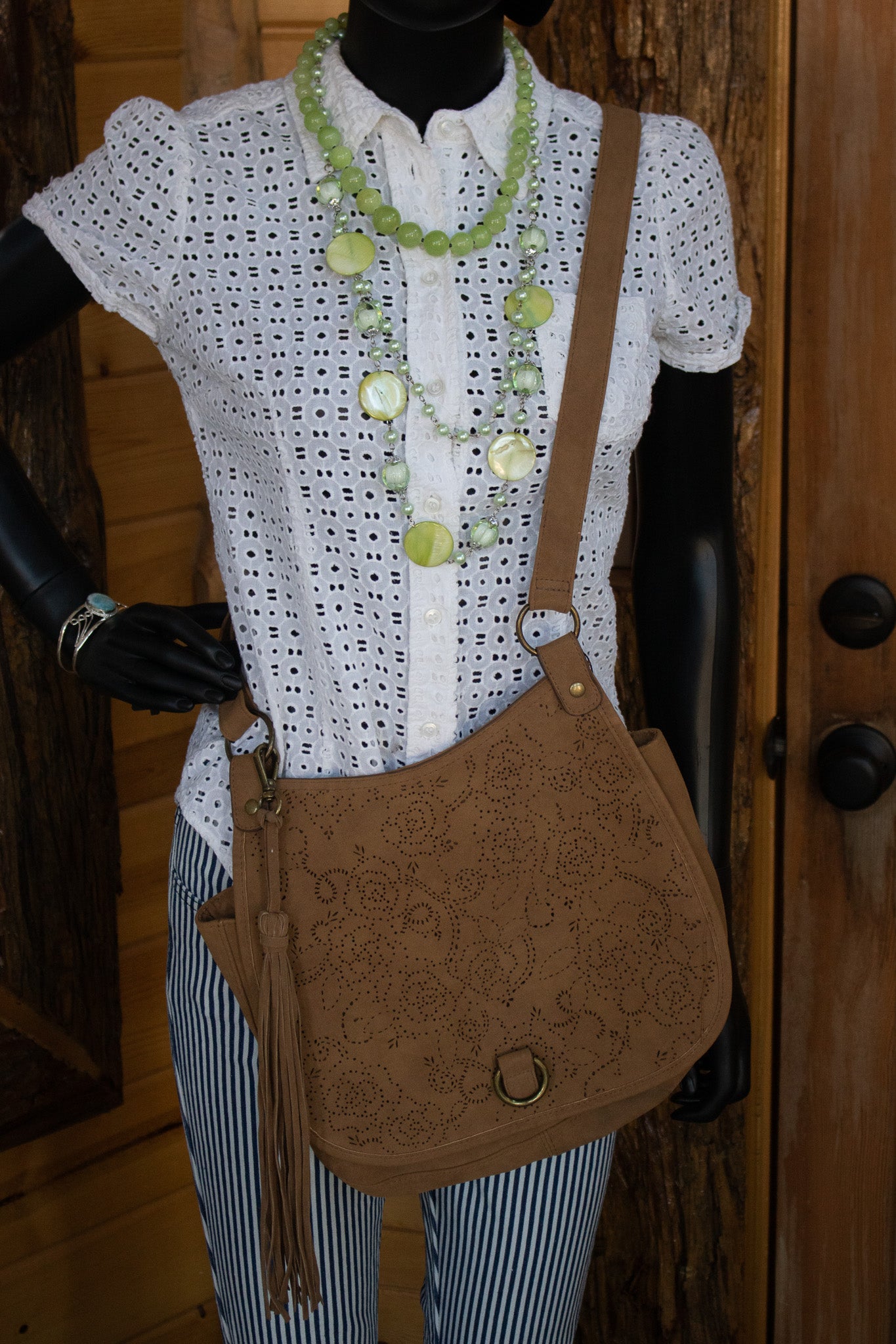 T-Shirt And Jeans Faux-Leather Purse with Side-strap