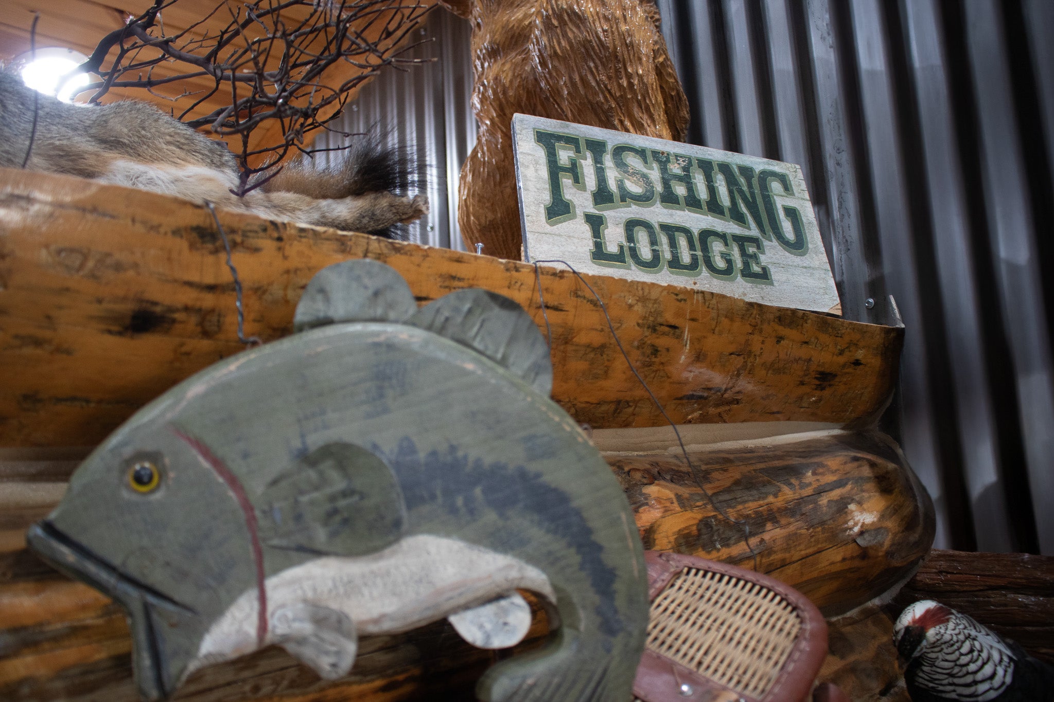 Fishing Lodge Wooden Painted Sign