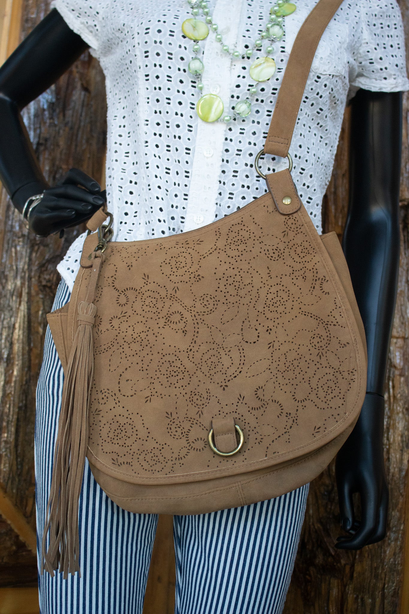 T-Shirt And Jeans Faux-Leather Purse with Side-strap