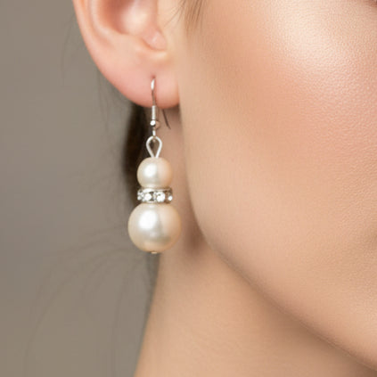 Classic Faux Pearl Style Necklace, Bracelet & Earring 3 Piece Set